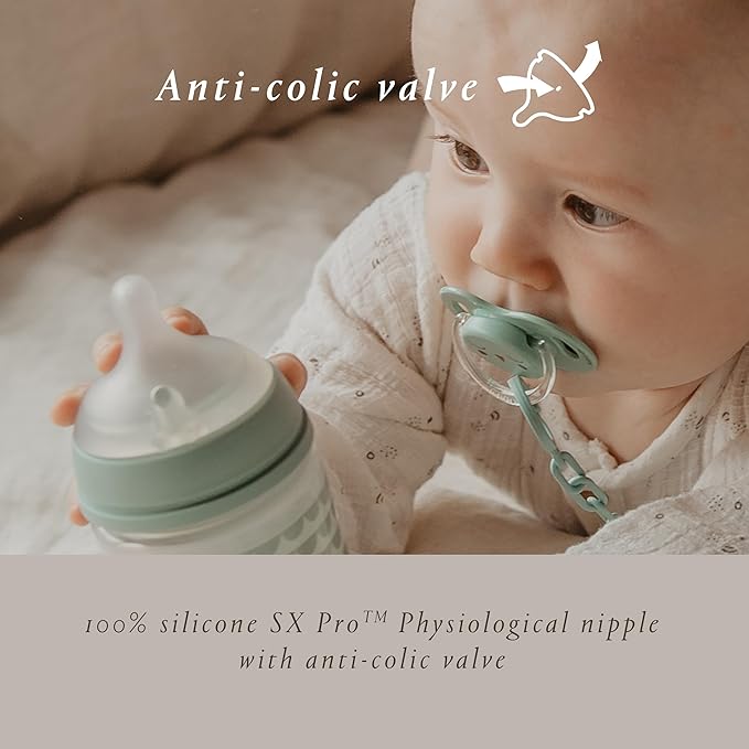 Suavinex Bonhomia Color Essence SX PRO Physiological Silicone Nipple, Pack of 2 Nipples, 0 Months, Slow Flow