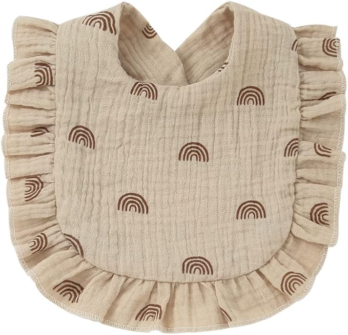 4 PACK Solid Muslin Baby Drool Bibs Set for Unisex Boys Girls Cotton Adjustable Teething Feeding Drooling Bibs