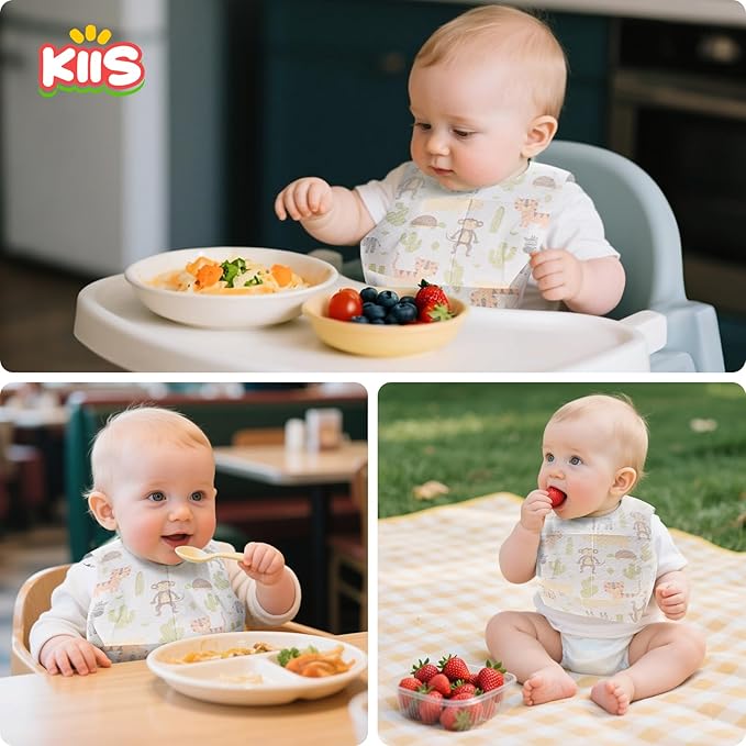 KIIS Disposable Baby Bibs for Baby Boys and Girls - Individually Packaged - Hygienic, Soft and Leakproof (20 PCS / 60 PCS)
