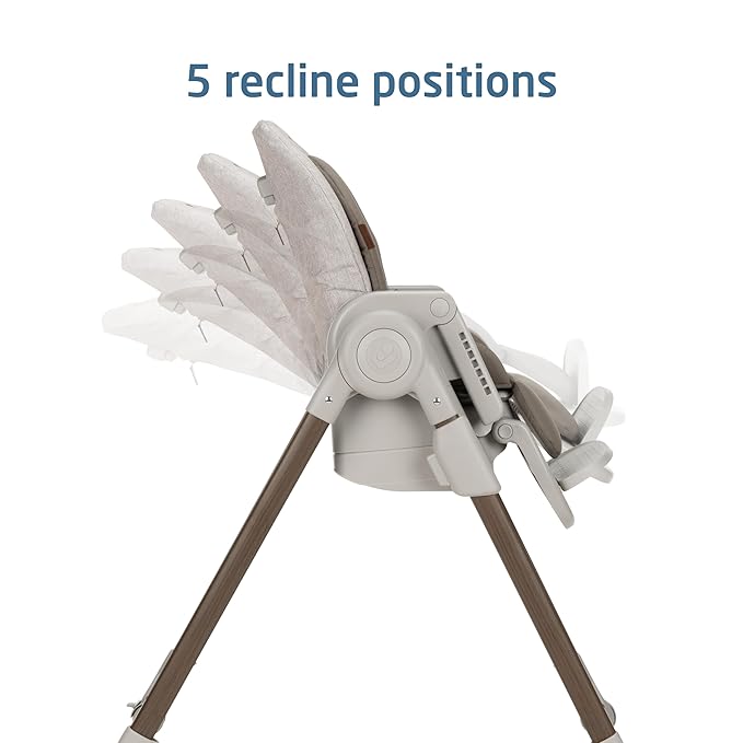 Maxi-COSI Minla 6-in-1 High Chair for Babies & Toddlers, Portable Foldable Highchair, EcoCare Fabric, 9 Heights, 5 Reclines, 4 Tray Positions, Truffle