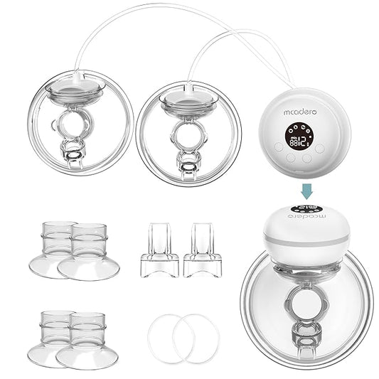 M2 3 in 1 Electric Breast Pump with 4 Modes & 12 Levels，Wearable Breast Pump with LED Display，Ultra Quiet & Pain Free，2 Pack White