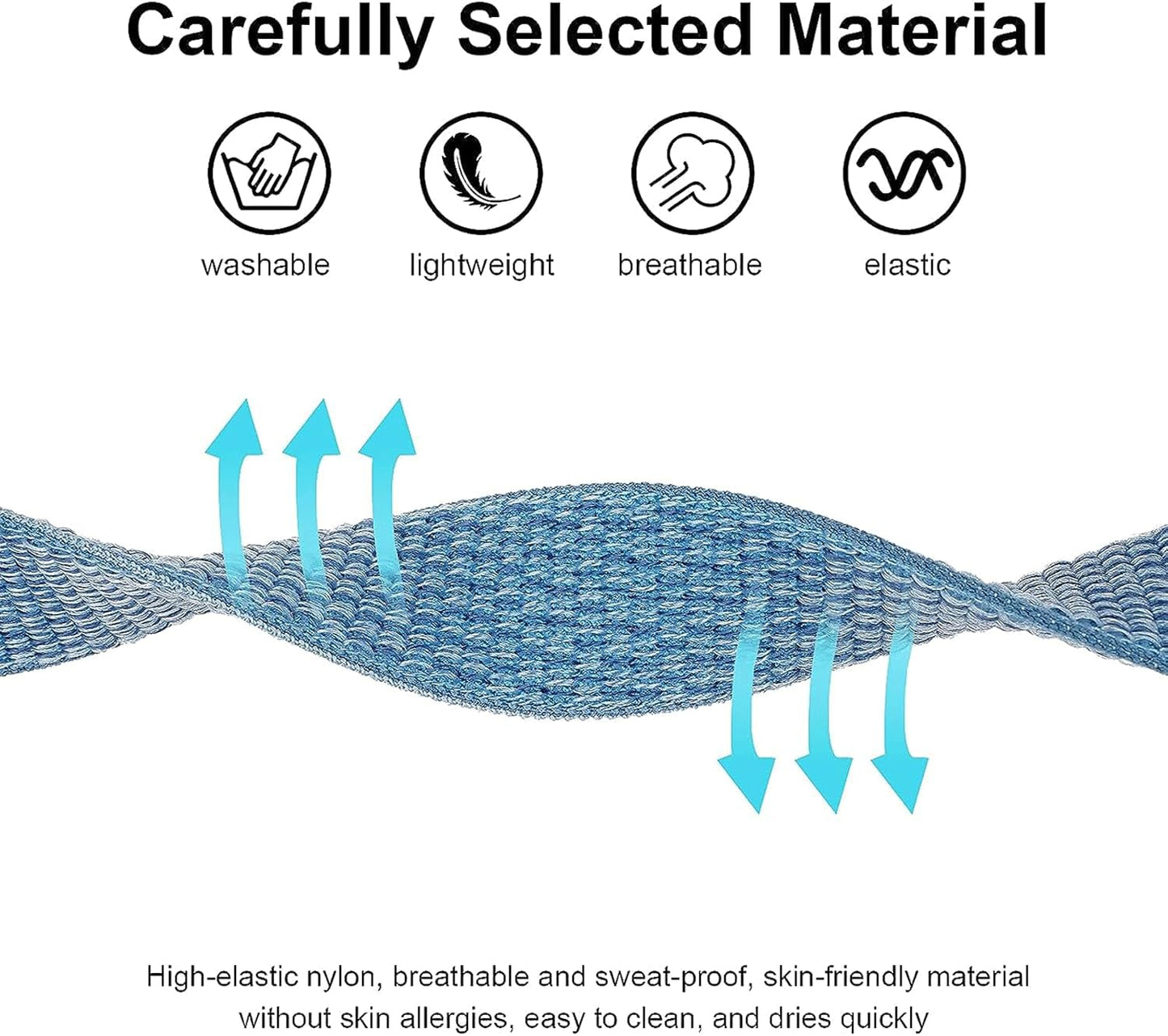 2 Pack AirTag Bracelet for Kids, Apple Air Tag Protective Cover with Nylon Wristband, Anti Lost GPS Trackers Case Cover Elastic Watch Band for Toddlers Girls Boys Elders (Light Rainbow,Blue)