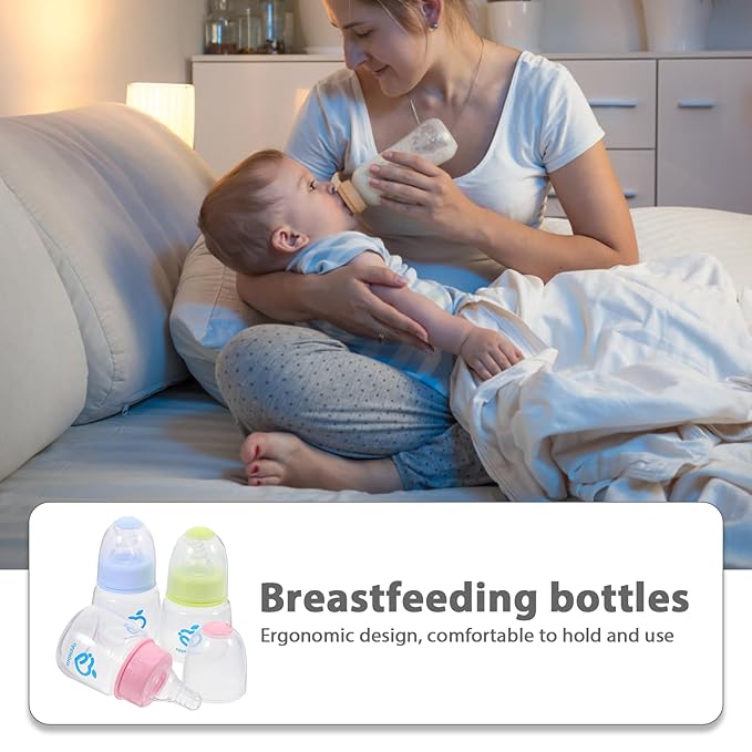 Kisangel 9pcs Mini Baby Bottles Plastic Feeder Bottles Infant Cereal Bottle for Baby Milk Feeding Juice Hardness