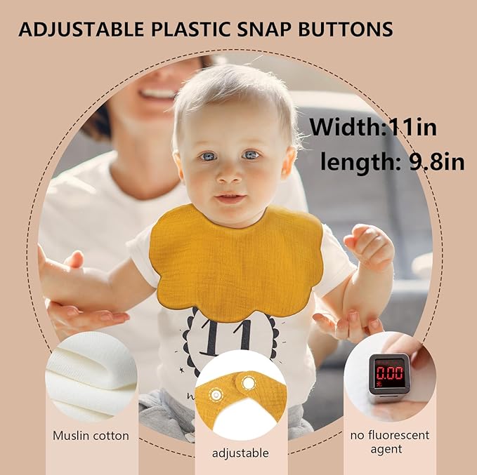 Baby Bibs Muslin Drool Teething Drooling Bibs for Baby Girl Boy Muslin Cotton