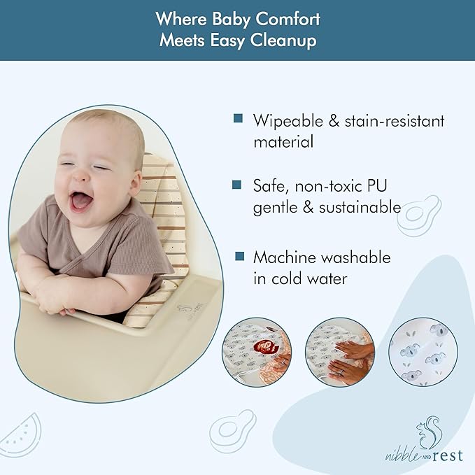 Nibble and Rest Highchair Insert Cover, Compatible for IKEA Antilop Highchair, High Chair Accessories Stain-Proof and Wipeable Insert Cover (Cushion NOT Included)(Bohostripe)