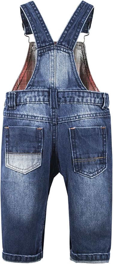 KIDSCOOL SPACE Baby Little Kids Cute Denim Embroidered Fashion Jean Overalls