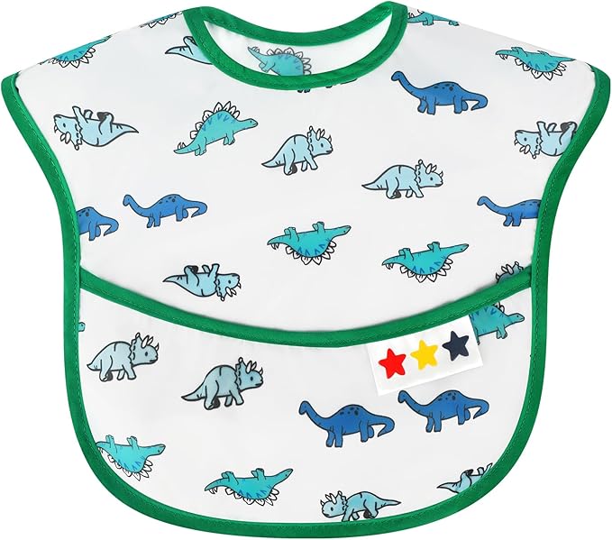 Accmor Baby Bibs, Waterproof Baby Toddler Bibs, Apron Smock Bib for Baby Boys Girls, Essential Must Have for Eating, Feeding