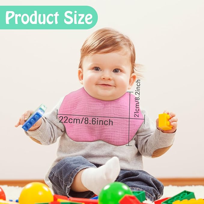Baby Bibs Muslin Bibs for Baby Girl Boy for Drooling and Teething 10 Pack