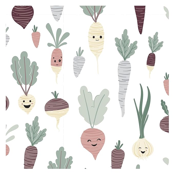 BapronBaby Root Veggies Bapron - No Neck Tie Safer Bib for Baby & Toddler - Soft Waterproof Stain Resistant - Machine Washable - Sz Preschool 3-5yrs