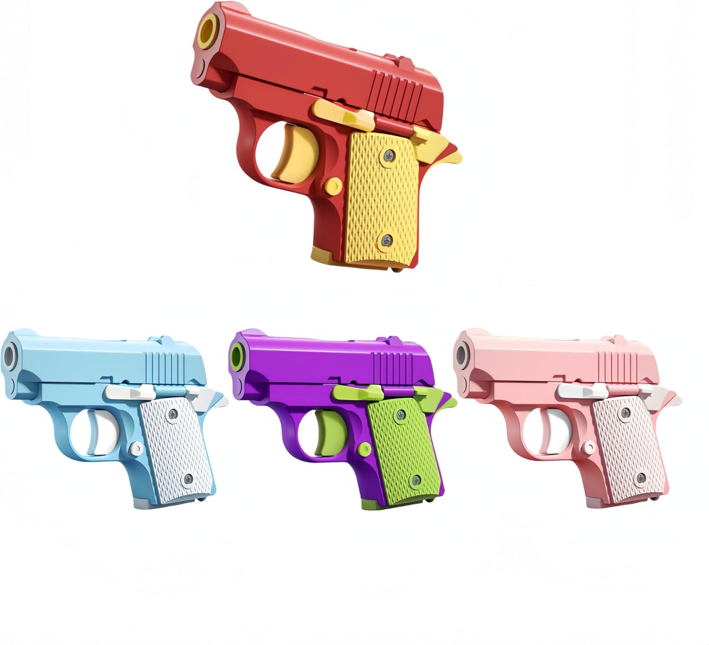 1911 3D Printed Small Pistol Toys,Suitable Toys for Adults and Kids, Stress Relief Pistol Toys for Adults, Suitable for Relieving ADHD, Anxiety, Best Gift for Adults and Kids (RedYellow)