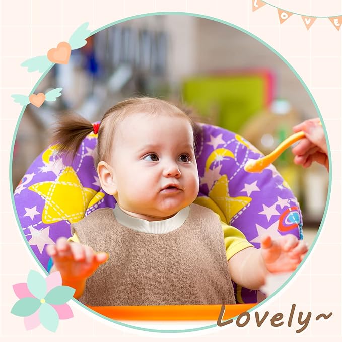 6 Pcs Pullover Baby Bibs Cotton Terry Toddler Absorbent Infant for Feeding and Drooling Towel Slip on Bib(Lively Color)