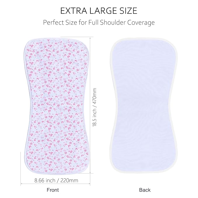 Hakochia Burp Cloths for Baby Girls Organic Cotton Large Burp Clothes Extra Absorbent Soft Burping Rags Spit Up Cloth Sets for Newborns 8 Pack