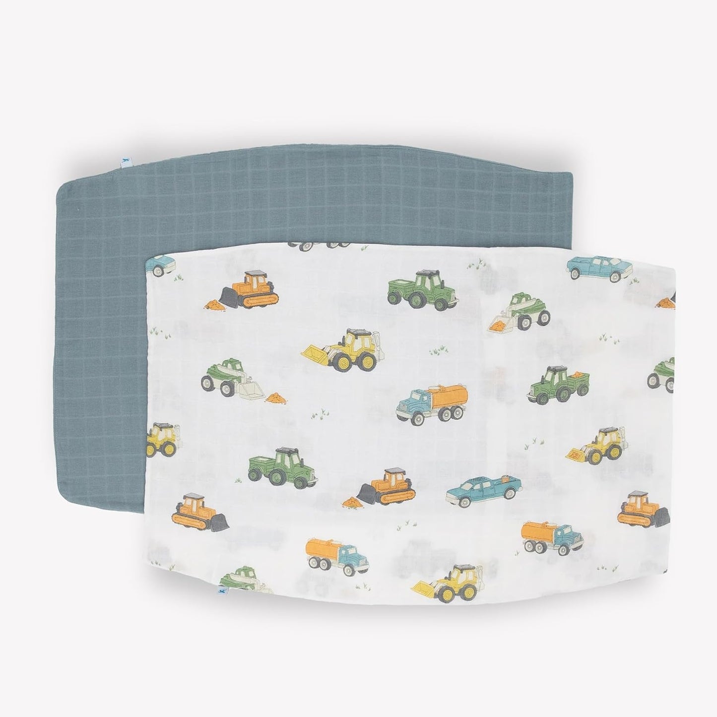 Little Unicorn Standard Pillowcase 2 Pack | Super Soft & Breathable Muslin Fabric | Snug Envelope Closure (Work Trucks)