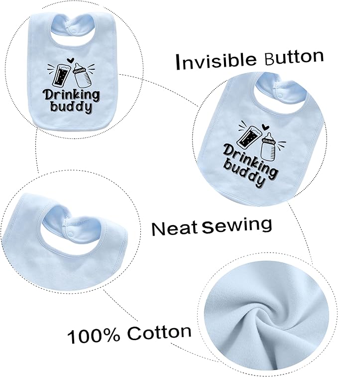 Baby Twins Bibs Drinking Buddy Newborn Baby Bibs Cute Unisex Bibs Set Toddler Baby Boy Girl Bibs