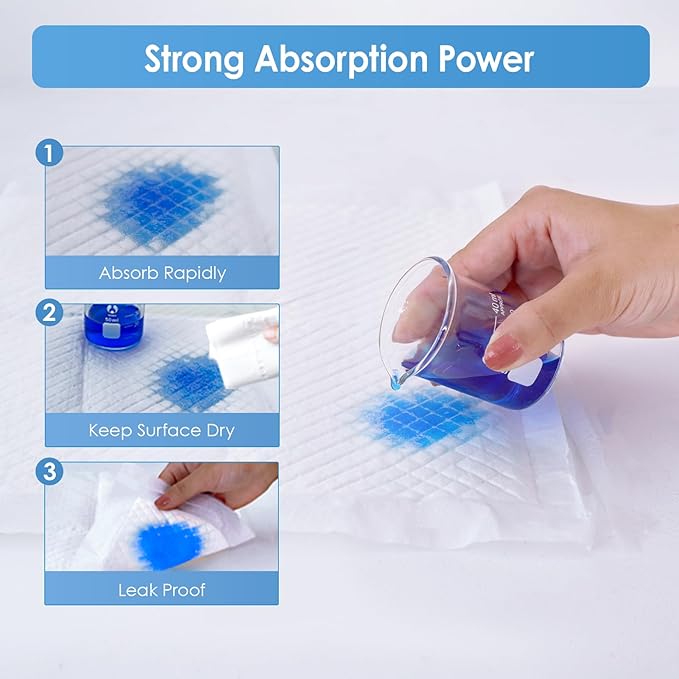 Disposable Changing Pads for Baby, 100 Pack 13 x 18 in Disposable Changing Pad Liners, Waterproof Disposable Underpads, Ultra Absorbent Super Soft Breathable Diaper Changing Mat