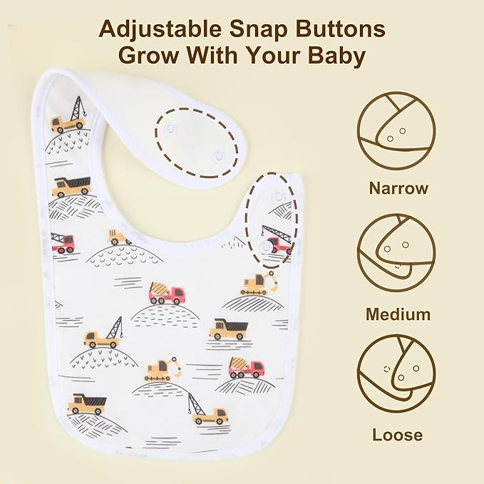 Baby Bibs Soft and Absorbent Organic Cotton Bandana Drool Bibs Set for Boys Girls Newborn 0-36 Months