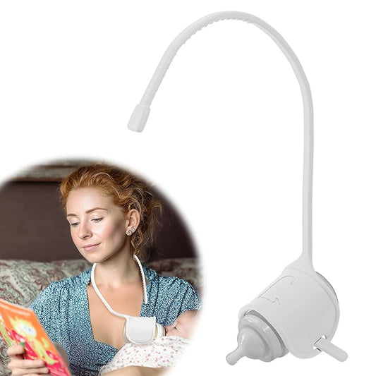 Adjustable Baby Bottle Support – Assist Feeding Tool for Parents, Non-Slip & Ergonomic Design, Fits Standard & Wide-Neck Bottles(White)