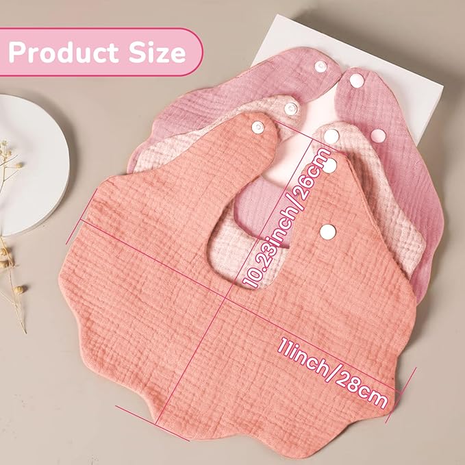 Baby Bibs Muslin Bibs 8 Pack for Drooling and Teething for Unisex Girls Boys