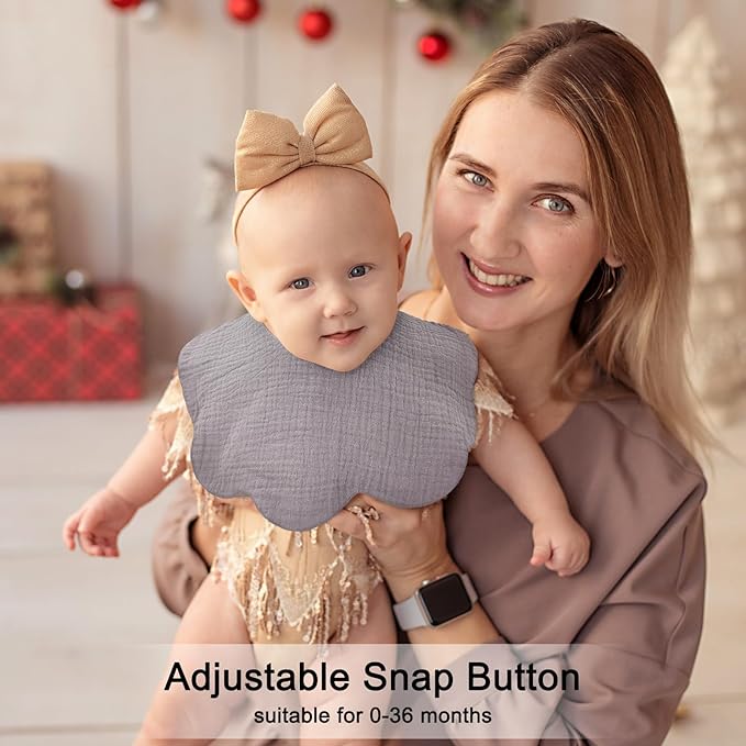 Baby Bibs Muslin Bibs for Baby Girl Boy for Drooling and Teething 10 Pack