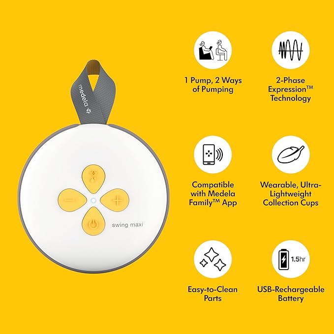Medela Pump Your Way Deluxe Bundle Featuring Swing Maxi Double Electric Breast Pump with Wearable Hands-Free Collection Cups, PersonalFit Flex Breast Shields and Connectors