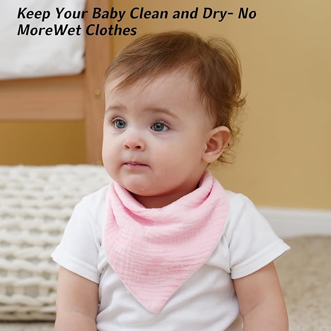 Muslin Baby Bibs Baby Drool Bandana Bibs for Baby Girls Boys Infant Newborn Toddler Drooling and Teething