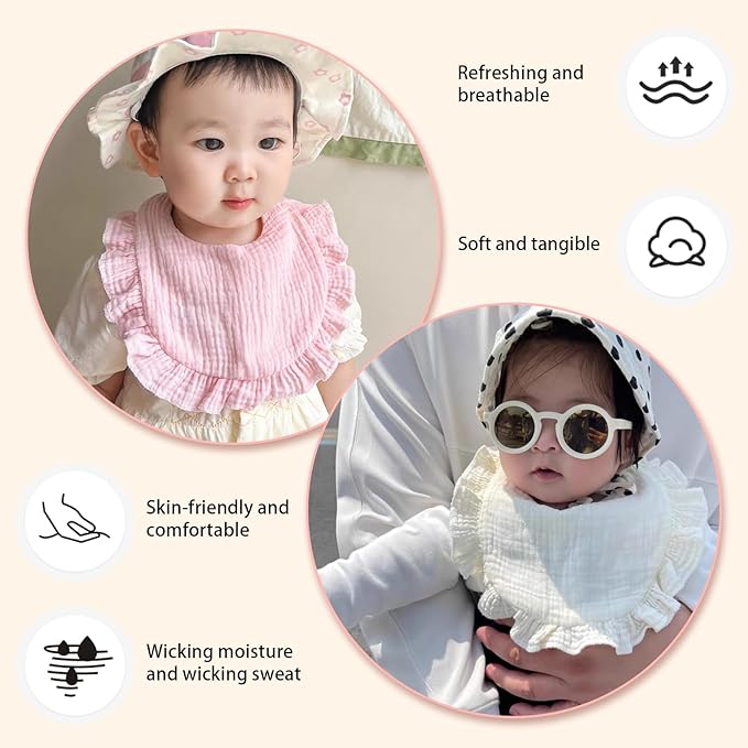 Baby Bibs Muslin Drool Teething Drooling Bibs for Baby Girl Boy Muslin Cotton