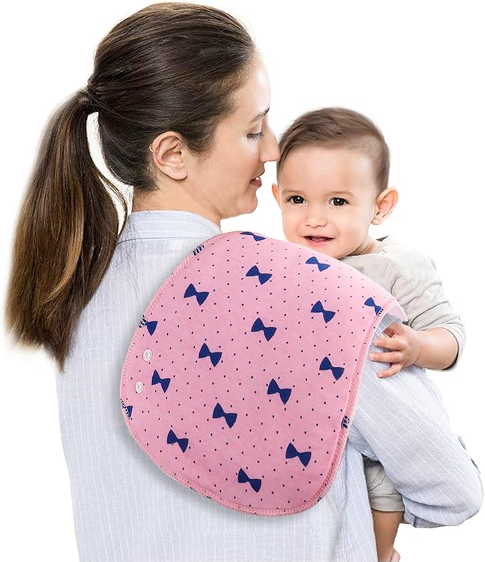 2-in-1 Burp Cloths and Baby Bibs - 6 Pack Large Super Absorbent Soft Cotton Burping Cloths for Spit Up, 3 Layers Thick Baby Burp Rags for Girls & Boys