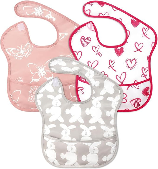 Accmor Baby Bibs, Waterproof Baby Toddler Bibs, Apron Smock Bib for Baby Boys Girls, Essential Must Have for Eating, Feeding