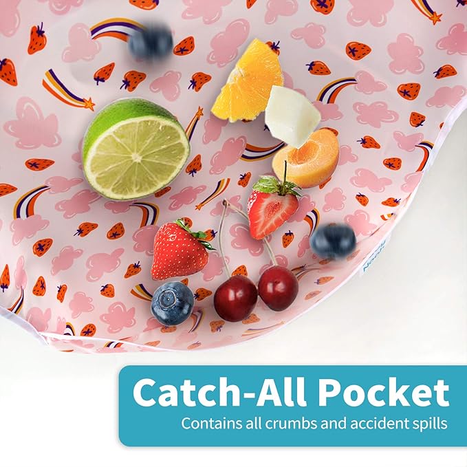 3 Pcs Long Sleeved Bib Set|Baby Waterproof Bibs with Pocket Bundle|Toddler Bib with Sleeves|Stain Resistance Smock 6-24 Month