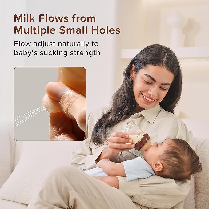 Thyseed PPSU Natural Anti-Colic Baby Bottles | Newborn Breast Like Nursing Bottle for Breastfed Babies with Nipple (1+ Months),8oz,1pack