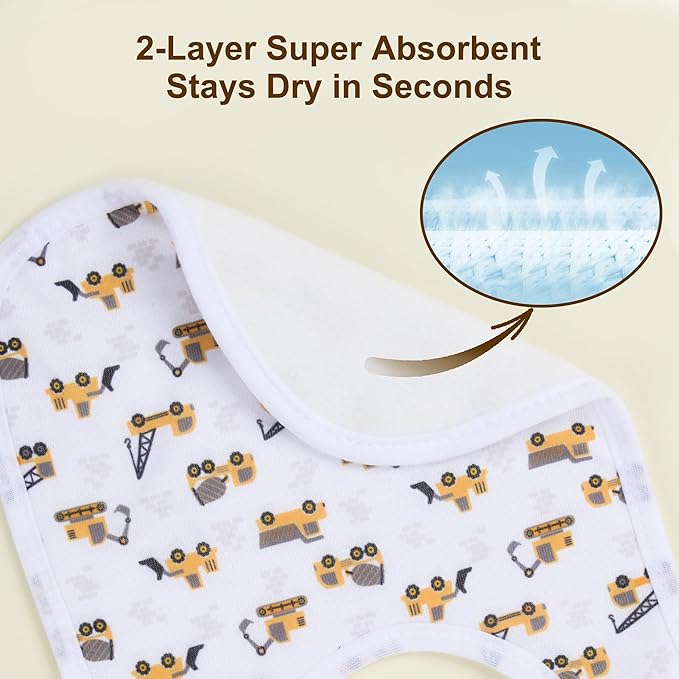 Baby Bibs Soft and Absorbent Organic Cotton Bandana Drool Bibs Set for Boys Girls Newborn 0-36 Months