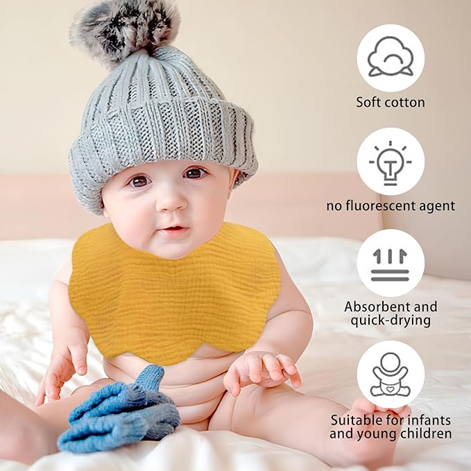 Baby Bibs Muslin Drool Teething Drooling Bibs for Baby Girl Boy Muslin Cotton