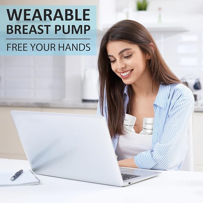 Wearable Breast Pump, Hands Free Breast Pump, Portable Electric Pump with LED Display, Ultra-Quiet and Pain Free- 4 Modes & 12 Levels, 24mm Flange, 2 Pack