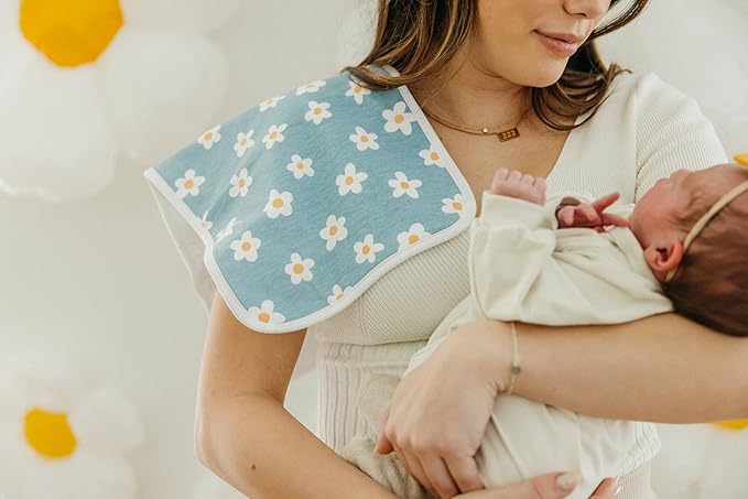 Copper Pearl Premium Baby Burp Cloths - 3-Pack Large Cotton Burp Cloths, Extra Soft Spit Up Rags with 3 Absorbent Layers, Perfect for Baby Girl Gifts (21" x 10" Size, Goosie Set)