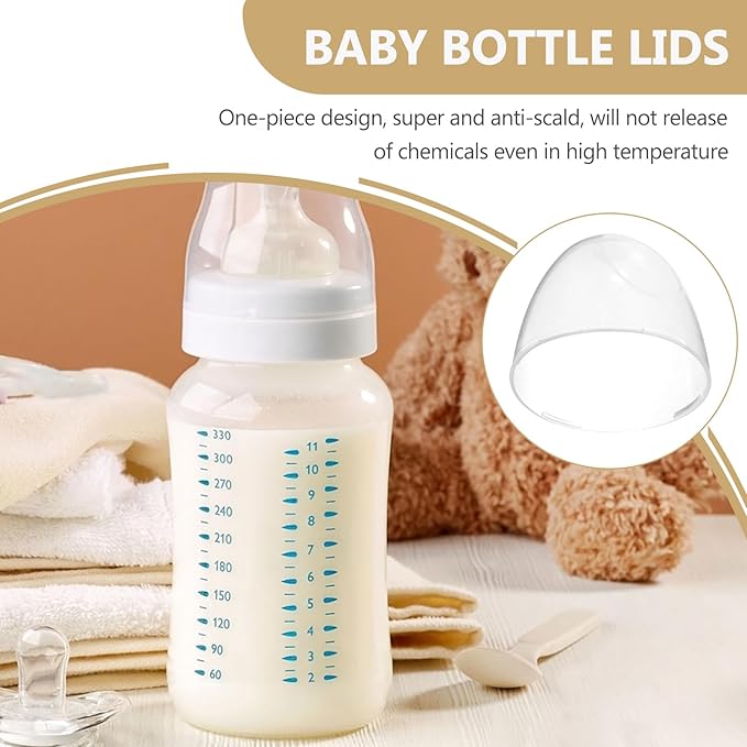 Homoyoyo 4pcs Baby Bottle Replacement Caps: Wide-Mouth Caps Reusable Baby Bottle are Suitable for A Variety of Wide-Mouth Feeding and Nursing 2.44X2.44X2.16 Inches