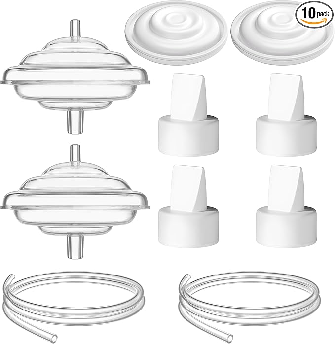 Breast Pump Parts for Spectra, Replace Duckbill Valves Tubes Backflow Protector Membrane for Spectra S1 S2 9 Plus Synergy Gold Breast Pump Replacement Accessories,10PCS