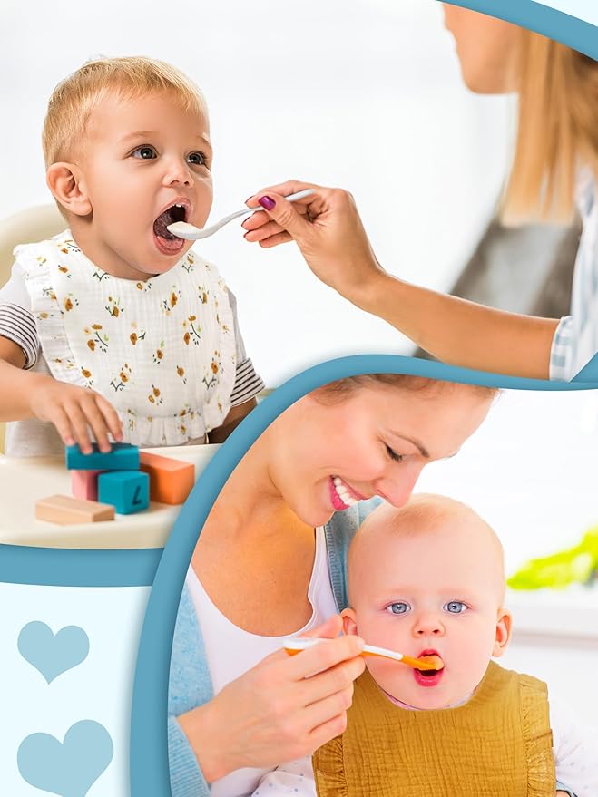 Geyoga 12 Pack Muslin Baby Bibs Adjustable Bandana Drool Bib for Unisex Cotton for Infants Boys Girls Teething