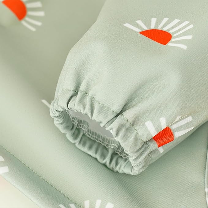 Long Sleeve Baby Bib - Mess-Proof Feeding Bibs for Babies - Adjustable, Waterproof, and Highchair/Table Attachment