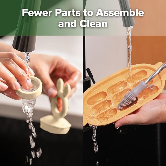 Haakaa Baby Fruit Food Feeder & Silicone Freezer Nibble Tray Combo - Breastmilk Popsicle Mold for Baby Cooling Relief, BPA Free Baby Mesh Food Feeder for Infant Self Feeding - Marigold