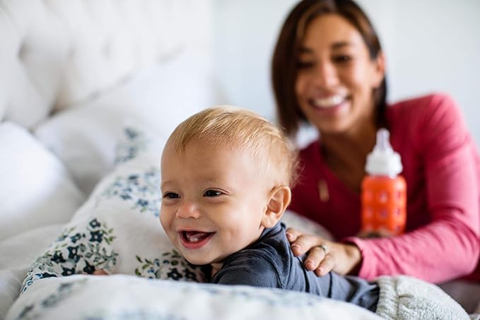 Lifefactory Baby Bottle Starter Set 12-Piece | 4 oz Mint & Lavender, 9 oz Kale & Grape | Includes Flat Caps, Sippy Caps, Stage 3 Nipples