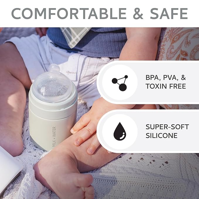 MILK & WATER Anti-Colic Nipples, Set of 2 - Medium Flow (3+ Months) Super Latch Nipple Pack - Mimics Natural Feeding for Easy Transition from Breast to Bottle - BPA-Free, Soft Silicone