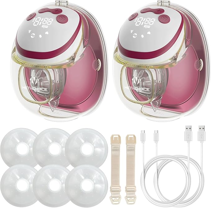Wearable Breastfeeding Pump & Lactation Massager, FDA Cleared with Hospital-Grade Suction, Hands-Free, Invisible & Quiet, 4 Modes | 15 Levels, BPA-Free PA12, 2-Pack