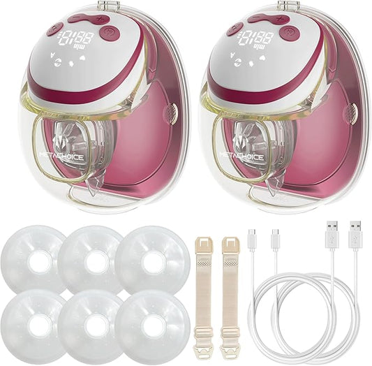 Wearable Breastfeeding Pump & Lactation Massager, FDA Cleared with Hospital-Grade Suction, Hands-Free, Invisible & Quiet, 4 Modes | 15 Levels, BPA-Free PA12, 2-Pack