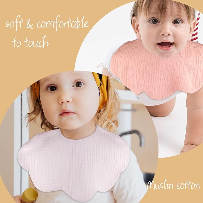 Baby Bibs Muslin Bibs 8 Pack for Drooling and Teething for Unisex Girls Boys