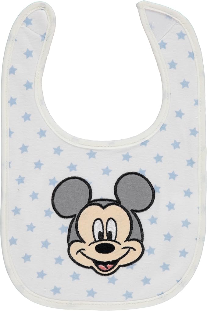 Disney 10-Pack Mickey Mouse Baby Bibs – Ten Soft, Absorbent, and Adjustable Cotton Bibs for Mess Free Meals
