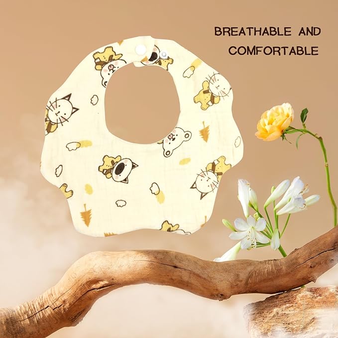 Baby Bibs Muslin Bibs for Baby Girl Boy for Drooling and Teething 10 Pack