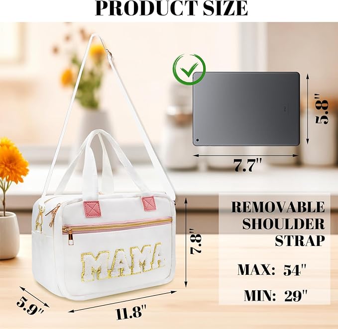 rain bunny Wearable Breast Pump Bag with Cooler and Ice Pack Compatible with Elvie Pumps and Medela Pump in Style, Pumps Cooler Bag with Shoulder Strap, Work, Travel and Family Use (White)