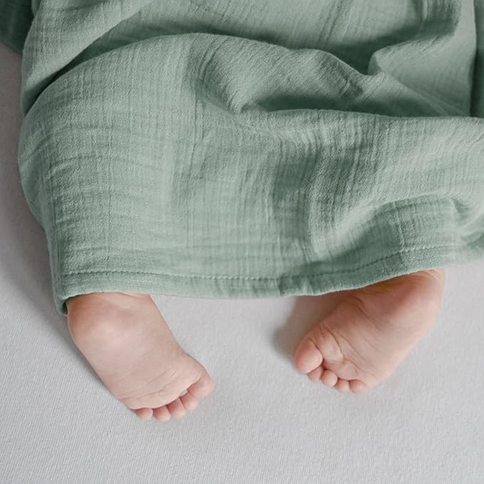 JELLYMONI Muslin Swaddle Blankets for Unisex, 2 Pack Newborn Receiving Blanket, Large 47 x 47 inches Soft Breathable Muslin Baby Blanket for Newborn Boys & Girl