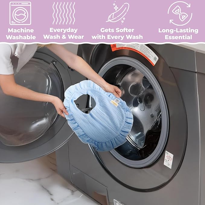 usakinon® 100% Organic Muslin Cotton Baby Bibs 2 Pack – Soft, Absorbent & Safe Newborn Essentials, CPC Certified