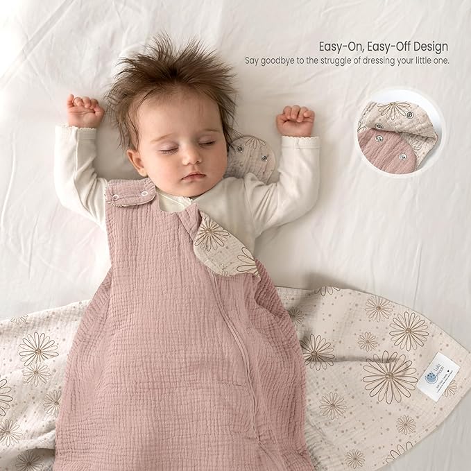 lulumoon Sleep Sack Muslin for Baby: Cotton Wearable Blanket for 9-15 Months - Soft Lightweight Ideal for Nursery Lounge Nighttime Naptime 12-18 Months